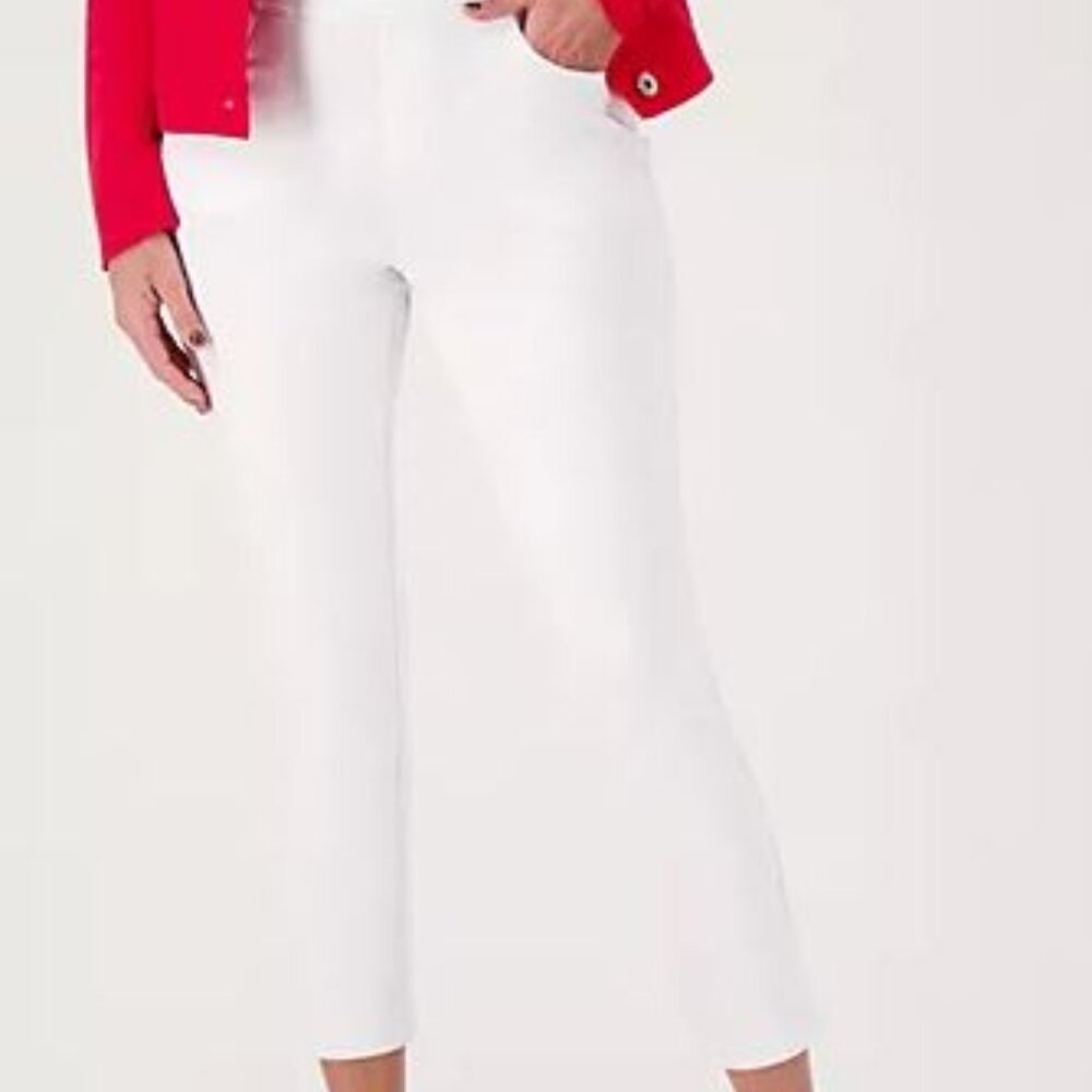Belle by Kim Gravel Petite Ponte 5 Pocket Slim Cropped Pants